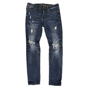 MENS AMERICAN EAGLE NE(X)T LEVEL FLEX DISTRESSED STRETCH JEANS     SIZE 32/32